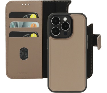 Mobiparts Leather 2 in 1 Wallet Case Apple iPhone 15 Pro Taupe