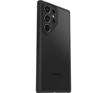 Otterbox OtterBox React-hoesje voor Galaxy S23 Ultra, schokbestendig, valbestendig, ultradun, beschermende, getest volgens militaire standaard, Antimicrobieel, Black Crystal