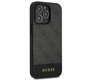 Guess 4G Stripe Back Case - Apple iPhone 13 Pro Max (6.7") Grijs Grijs