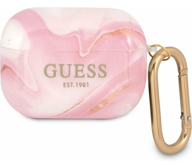 Guess TPU Shiny Marble Case voor Apple Airpods Pro - Roze