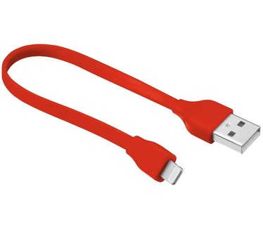 Trust Flat Lightning kabel 20cm - Rood