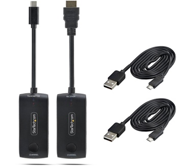 Startech.com Draadloze USB-C naar HDMI Extender voor Vergaderruimtes en Huddle Spaces, 4K 60Hz, 20m Bereik, USB Powered, Plug-and-Play Zender en Ontvanger Kit