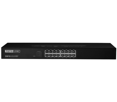 Totolink TOTOLINK SW16 16-Port unmanaged 10/100Mbps Fast Ethernet Switch Rack 19"