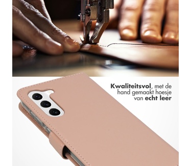 Selencia Echt Lederen Bookcase Samsung Galaxy S23 - Dusty Pink