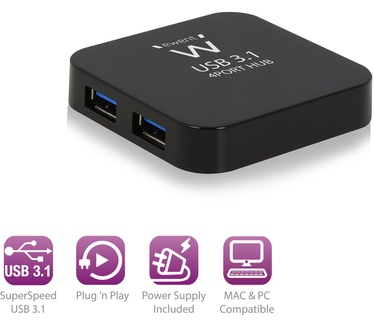 Ewent EW1134 4-Poorts USB 3.1 Gen1 (USB 3.0) Hub