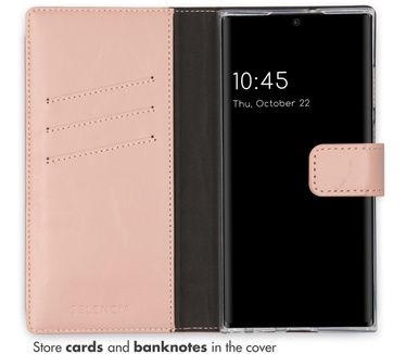 Selencia Echt Lederen Bookcase Samsung Galaxy S22 Ultra - Dusty Pink