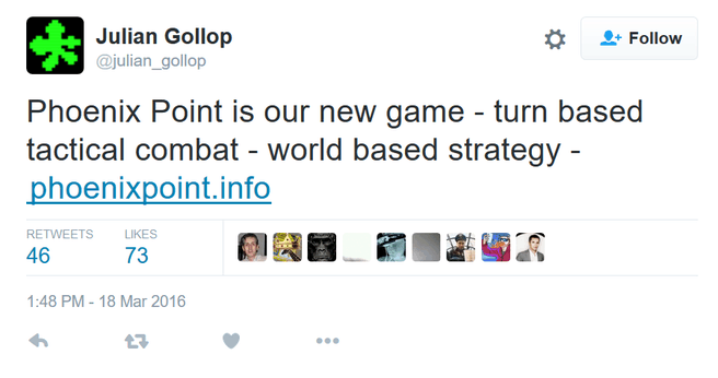 Tweet Julian Gollop Phoenix Point