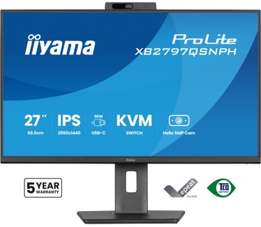 Iiyama XB2797QSNPH-B1 27IN IPS LCD 4MS 2560X1440 350CD/M2 HDMI/DP/USB 2