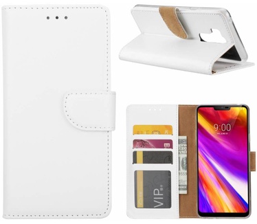 Luxe Lederen Bookcase hoesje voor de LG G7 ThinQ - Wit (LG G7 ThinQ) Wit