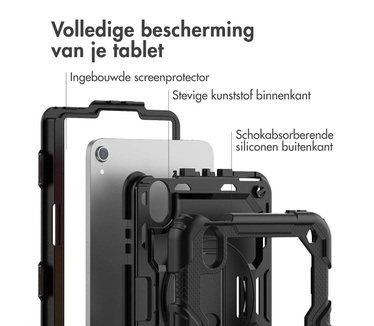Accezz Rugged Backcover met schouderstrap iPad mini 6 - Zwart