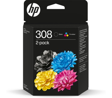 HP 308 originele 2-pack combo zwarte/driekleureninktcartridges