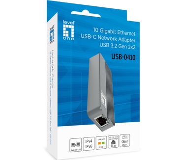 LevelOne USB-0410 Gigabit Ethernet USB-C Network Adapter, USB 3.2 Gen ...
