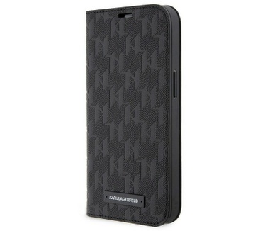 Karl Lagerfeld Saffiano Monogram Book Case iPhone 13 - Zwart Zwart