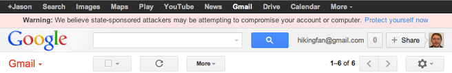 Gmail - targeted user warning