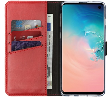 Selencia Echt Lederen Bookcase Samsung Galaxy S10
