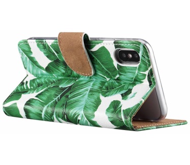 Planten print lederen Bookcase hoesje voor de Apple iPhone X - Wit (Apple iPhone X) Wit