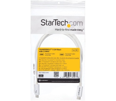 Startech.com Thunderbolt 3 USB-C kabel 20Gbps Thunderbolt, USB en DisplayPort compatibel 1m wit Wit