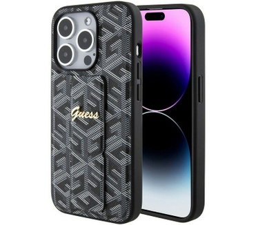 Guess G-Cube Grip Back Case - Apple iPhone 15 Pro (6.1") - Zwart Zwart