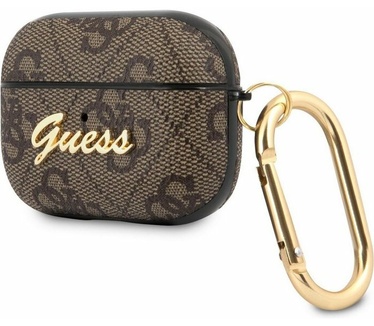 Guess 4G PU Leather Case voor Apple Airpods Pro - Bruin