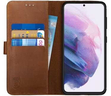 Rosso Deluxe Samsung Galaxy S21 Plus Hoesje Wallet Case Leer Bruin (Galaxy S21 Plus) Bruin
