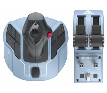 Thrustmaster Civil Aviaton (TCA) Officer Pack AIRBUS Edition Aluminium, Blauw, Zwart