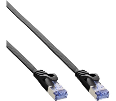 InLine RJ45/RJ45 Cat6a 0.5m Blauw, Zwart