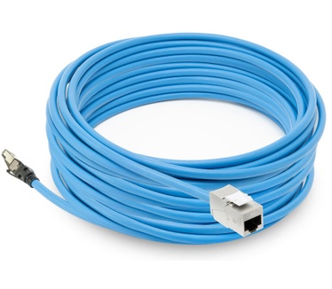 ACT Blauw 70 meter S/FTP CAT6A B2ca PoE++ 100W solid prefab installatiekabel, RJ45 male – female