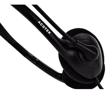 Acutek 216S VOLUME CONTROLL + 2X3.5 ADAPTER Headset - Zwart