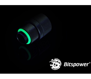 Bitspower Matt Black Rotary Compression Fitting G1/4" CC3 V2 For ID 3/8" OD 5/8" Tube, Draad lengte 5mm, draad aansluiting G1/4"