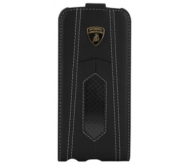 Lamborghini Lamborghini Leather/Carbon Flip Case iPhone 4/4S Black/Grey