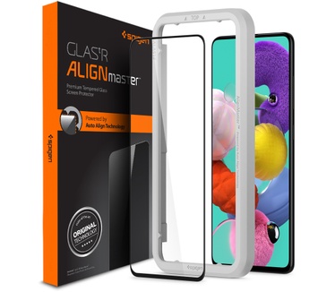 Spigen Samsung Galaxy A51 AlignMaster Full Cover Glass met Montage Frame - Zwart