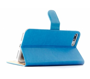 Luxe Lederen Bookcase hoesje voor de Apple iPhone 7 Plus - Blauw (Apple iPhone 7 Plus) Blauw