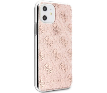 Guess 4G Glitter Hard Case - Apple iPhone 11 (6.1") - Roze  Rosé Goud