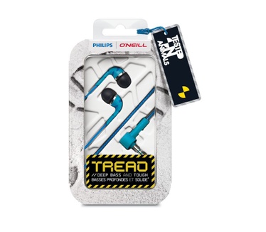 Philips SHO2200BL O'Neill, zwart/blauw THE TREAD-oortelefoon