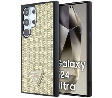 Guess Rhinestones Back Case - Samsung Galaxy S24 Ultra - Goud Goud
