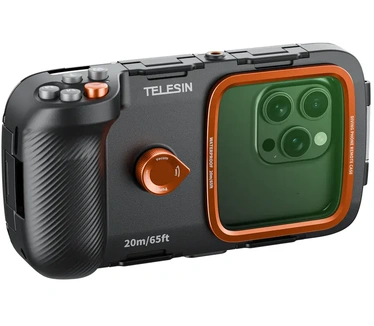 Telesin Smartphone Duik Case met knoppen en vacuümpomp Zwart