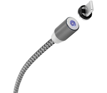Mobiparts Magnetic 3-Pack to USB Cable 1.5A Dark Grey 1m