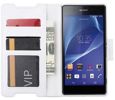 Luxe Lederen Bookcase hoesje voor de Sony Xperia Z2 - Wit (Sony Xperia Z2) Wit