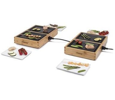 Princess Dinner4all Pure 104040 – Gourmetstel - Teppanyaki - Grill & Bakplaat - 2 meter snoer - 4 personen - Bamboe - Uit te breiden tot 10 personen