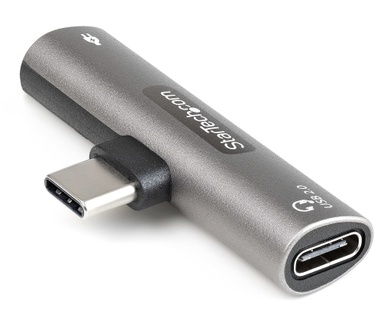 Startech.com USB-C Audio & Oplaadadapter - USB-C Audio Adapter met USB-C Koptelefoon/Headset Poort en 60W USB Type-C Power Delivery Pass-through - Voor USB-C Telefoon/Tablet/Laptop