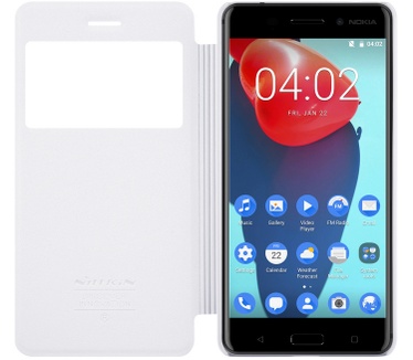 Nillkin New Sparkle S-View Book Case voor Nokia 6 - Wit Wit