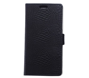qMust Microsoft Lumia 640 XL wallet case - hoesje met stand - Crocodile Black
