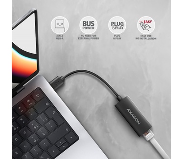 Axagon ADE-AR USB-A 3.2 Gen 1 - Gigabit Ethernet 10/100/1000 Adapter - Adapter - Digital/Daten