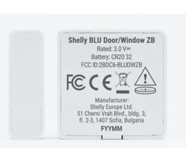 Shelly BLU Door/Window ZB - Slimme Deur/Raam Sensor - Bluetooth + Zigbee - Wit