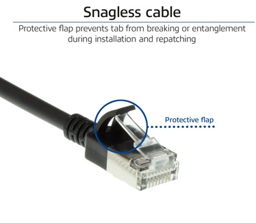 ACT DC7901 CAT6A U/FTP Slimline Patchkabel 1M Zwart