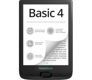 PocketBook Basic 4 eBook-reader 15.2 cm (6 inch) Zwart Zwart