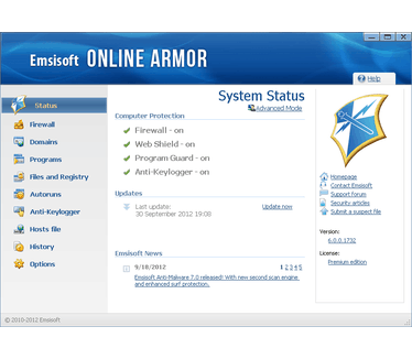 Emsisoft Online Armor 6.0 screenshot