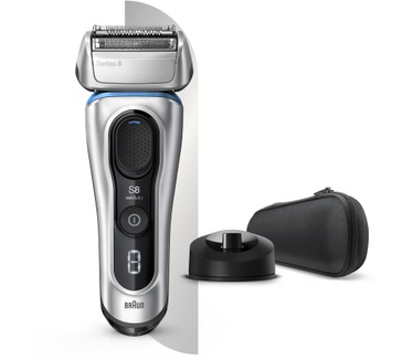 Braun Series 8 8350s Volgende Generatie Elektrisch Scheerapparaat, Oplaadstandaard, Etui, Zilver