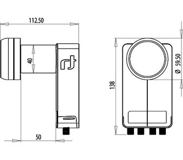 Inverto Black Ultra Quad HGLN 40mm LNB