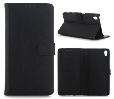 Kees Lederlook Portemonnee Hoesje Sony Xperia Z5 - Zwart
